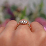 Ellibelle Jewellery Art Deco Diamond 18ct White Gold & Platinum Daisy Cluster Engagement Ring Copy