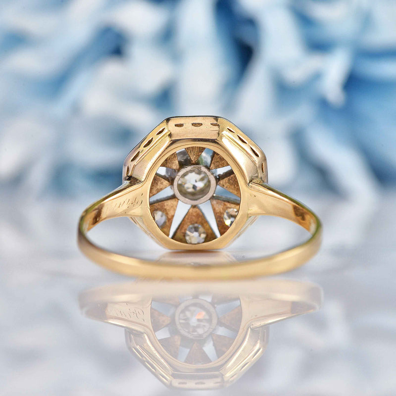 Ellibelle Jewellery Art Deco Diamond Geometric Starburst Panel Ring