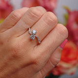 Ellibelle Jewellery Art Deco Diamond Platinum Crossover Engagement Ring (0.86cts)
