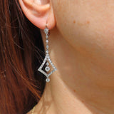 Ellibelle Jewellery Art Deco Diamond Platinum Drop Earrings (1.28cts)