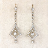 Ellibelle Jewellery Art Deco Diamond Platinum Drop Earrings (1.28cts)