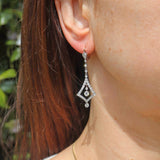 Ellibelle Jewellery Art Deco Diamond Platinum Drop Earrings (1.28cts)