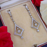 Ellibelle Jewellery Art Deco Diamond Platinum Drop Earrings (1.28cts)