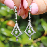 Ellibelle Jewellery Art Deco Diamond Platinum Drop Earrings (1.28cts)