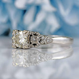 Ellibelle Jewellery Art Deco Diamond & Platinum Engagement Ring (0.54ct)