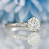 Ellibelle Jewellery Art Deco Diamond Platinum Solitaire Engagement Ring (1.43cts)