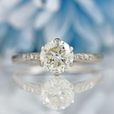 Ellibelle Jewellery Art Deco Diamond Platinum Solitaire Engagement Ring (1.43cts)