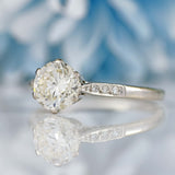 Ellibelle Jewellery Art Deco Diamond Platinum Solitaire Engagement Ring (1.43cts)