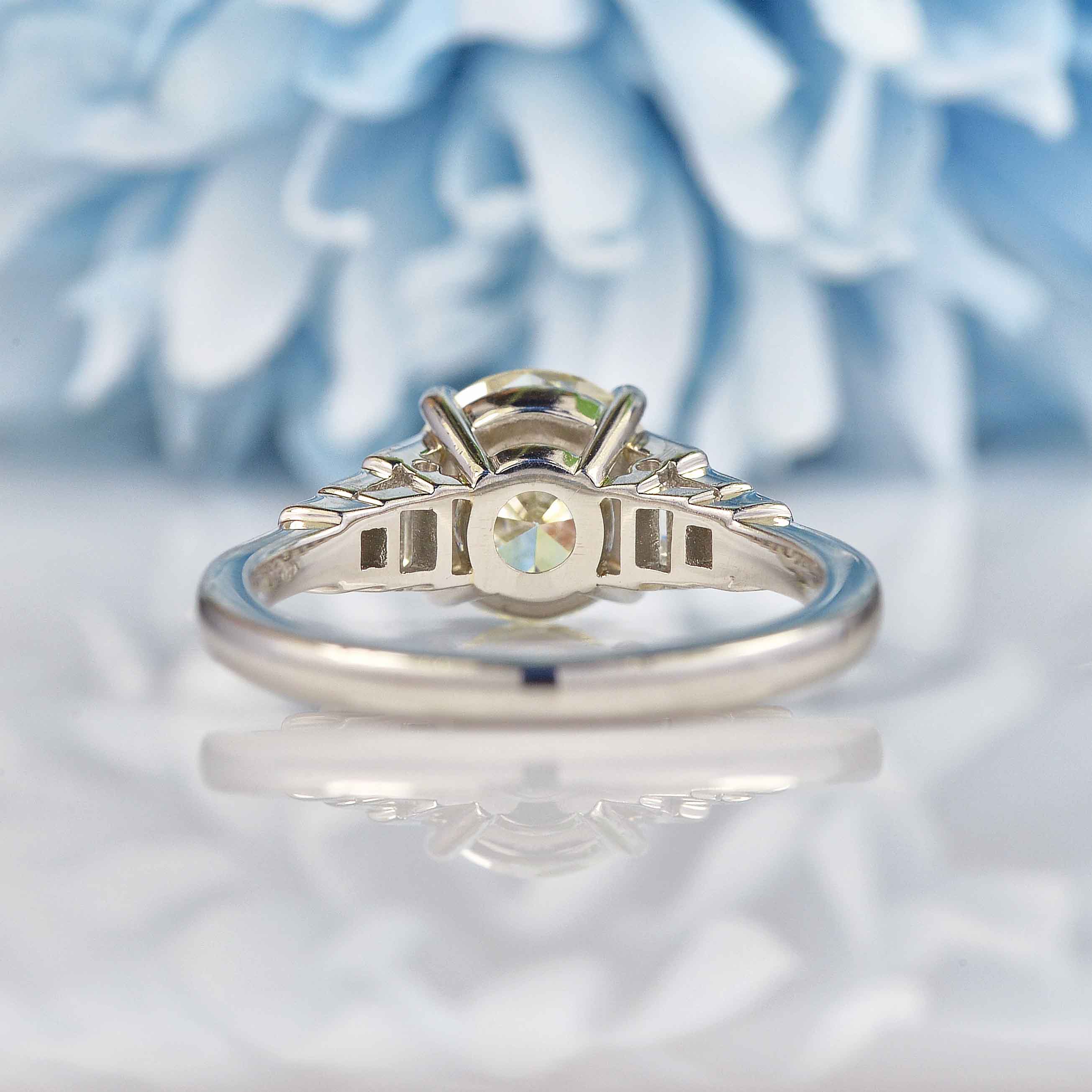 Ellibelle Jewellery Art Deco Diamond & Platinum Solitaire Engagement Ring (1.85ct)