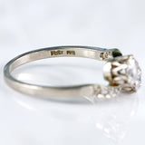 Ellibelle Jewellery Art Deco Diamond Platinum Toi et Moi Crossover Engagement Ring