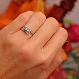 Ellibelle Jewellery Art Deco Diamond Platinum Toi et Moi Crossover Engagement Ring