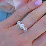 Ellibelle Jewellery Art Deco Old European-Cut Diamond 18ct Gold Three-Stone Engagement Ring (2.87cts)