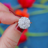 Ellibelle Jewellery Art Deco Old European-Cut Diamond 18ct White Gold Platinum Cluster Ring (1.00ct)