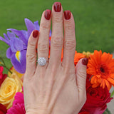 Ellibelle Jewellery Art Deco Old European-Cut Diamond 18ct White Gold Platinum Cluster Ring (1.00ct)