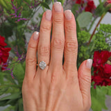 Ellibelle Jewellery Art Deco Old-European Diamond 18ct Gold & Platinum Cluster Ring