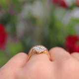 Ellibelle Jewellery Art Deco Old-European Diamond 18ct Gold & Platinum Cluster Ring