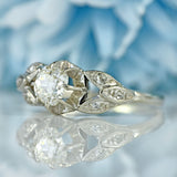 Ellibelle Jewellery Art Deco Old Mine Cut Diamond Platinum Engagement Ring (0.73cts)
