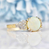 Ellibelle Jewellery Art Deco Opal & Diamond 18ct Gold Engagament Ring