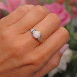 Ellibelle Jewellery Art Deco Opal & Diamond 18ct Gold Engagament Ring