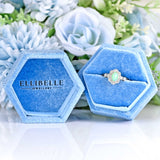Ellibelle Jewellery Art Deco Opal & Diamond 18ct Gold Platinum Cluster Ring