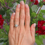 Ellibelle Jewellery Art Deco Opal & Diamond 18ct Gold Platinum Cluster Ring