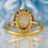 Ellibelle Jewellery Art Deco Opal & Diamond 18ct Gold Platinum Cluster Ring