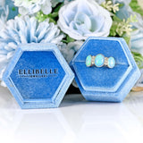 Ellibelle Jewellery Art Deco Opal & Diamond 18ct White Gold Platinum Ring