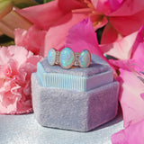 Ellibelle Jewellery Art Deco Opal & Diamond 18ct White Gold Platinum Ring