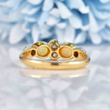 Ellibelle Jewellery Art Deco Opal & Old-Cut Diamond 18ct Gold Bezel Ring
