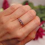 Ellibelle Jewellery Art Deco Pink Tourmaline & Diamond Rose Gold Bezel Ring