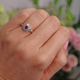 Ellibelle Jewellery Art Deco Ruby & Diamond 18ct Gold Platinum Ring