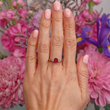 Ellibelle Jewellery Art Deco Ruby & Diamond 18ct Gold Platinum Three-Stone Ring by Asprey Co