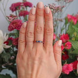 Ellibelle Jewellery Art Deco Sapphire & Diamond 18ct Gold Seven-Stone Ring
