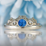 Ellibelle Jewellery Art Deco Sapphire & Diamond Platinum Three-Stone Engagement Ring (1.20cts)