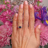 Ellibelle Jewellery Art Deco Sapphire & Diamond Platinum Three-Stone Engagement Ring (1.20cts)