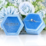 Ellibelle Jewellery Art Deco Sapphire & Diamond Platinum Toi et Moi Engagement Ring