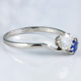 Ellibelle Jewellery Art Deco Sapphire & Diamond Platinum Toi et Moi Engagement Ring
