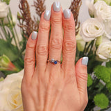 Ellibelle Jewellery Art Deco Sapphire & Diamond Platinum Toi et Moi Engagement Ring
