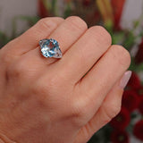 Ellibelle Jewellery Art Deco Style Aquamarine & Diamond 18ct White Gold Ring (4.00ct)