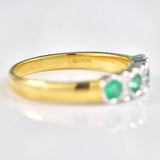 Ellibelle Jewellery Art Deco Style Emerald & Diamond 18ct Gold Bezel Ring