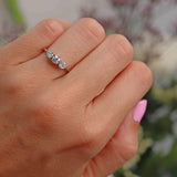 Ellibelle Jewellery Art Deco Transitional-Cut Diamond Platinum Three-Stone Engagement Ring (0.60cts)