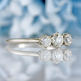 Ellibelle Jewellery Art Deco Transitional-Cut Diamond Platinum Three-Stone Engagement Ring (0.60cts)