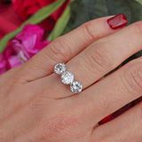 Ellibelle Jewellery Art Deco Transitional-Cut Diamond Platinum Three-Stone Engagement Ring (2.05cts)