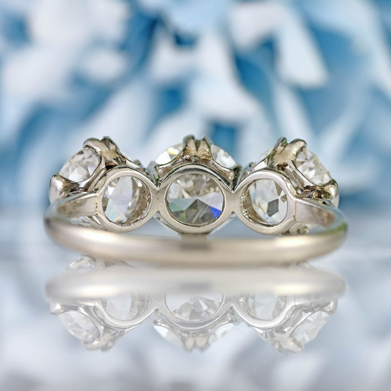 Ellibelle Jewellery Art Deco Transitional-Cut Diamond Platinum Three-Stone Engagement Ring (2.05cts)