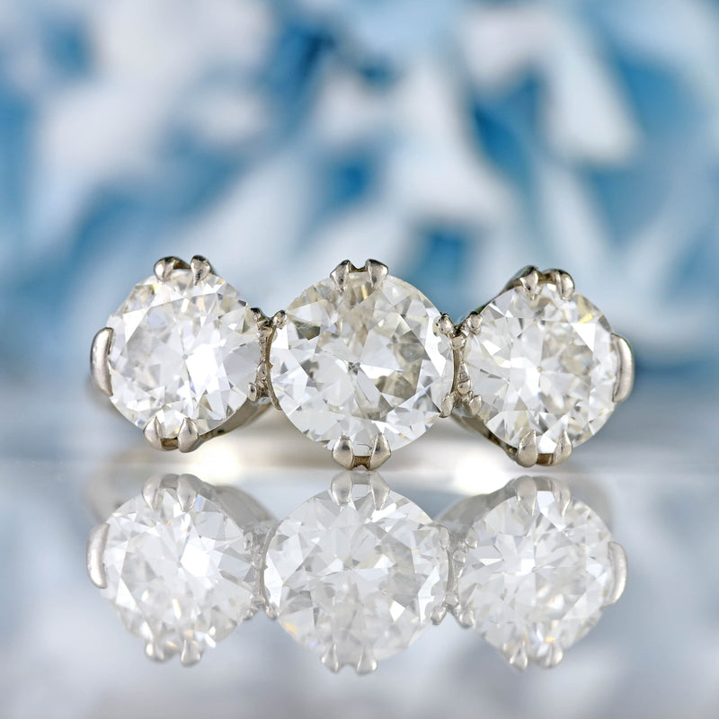 Ellibelle Jewellery Art Deco Transitional-Cut Diamond Platinum Three-Stone Engagement Ring (2.05cts)