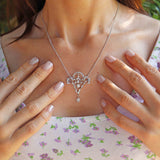 Ellibelle Jewellery Art Nouveau Platinum & White Gold Diamond Pendant Necklace (1.55cts)