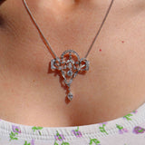 Ellibelle Jewellery Art Nouveau Platinum & White Gold Diamond Pendant Necklace (1.55cts)
