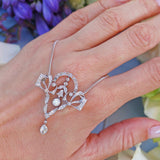 Ellibelle Jewellery Art Nouveau Platinum & White Gold Diamond Pendant Necklace (1.55cts)