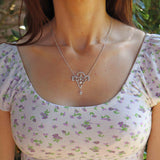 Ellibelle Jewellery Art Nouveau Platinum & White Gold Diamond Pendant Necklace (1.55cts)