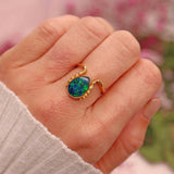 Ellibelle Jewellery Black Opal 18ct Gold Ring